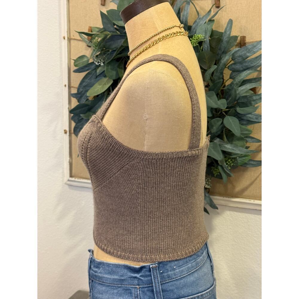 ZARA Tan Mocha Sweater Knit top Shirt Women size S - Picture 2 of 9